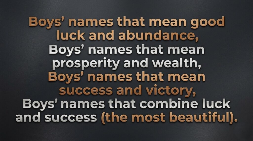 Boys’ names that mean good luck and abundance 🍀