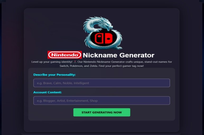 🕹️ Amazing Nintendo Nickname generator… names that will make you stand out from the crowd!